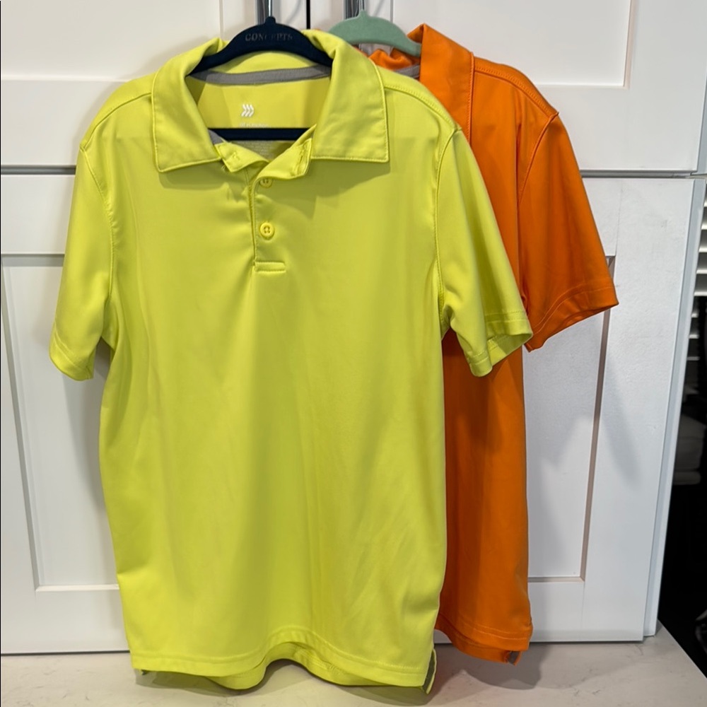 Bundle of two All in Motion Kids bright yellow and orange Polo Shirt